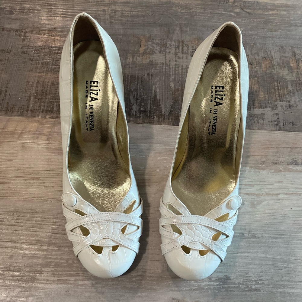 Eliza Di Venezia White Heels